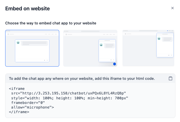 Embed Chatflow on Web