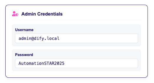 Copy Admin Credentials